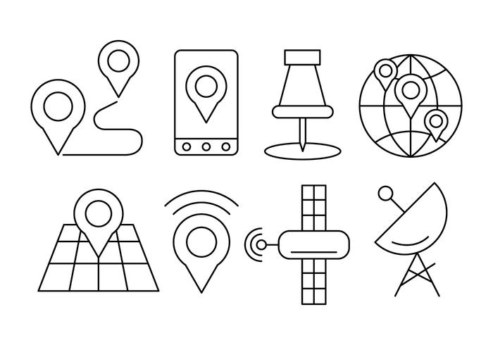 Free Linear Navigation Icons vector