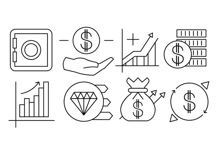 elementos lineales de vector de finanzas y banca