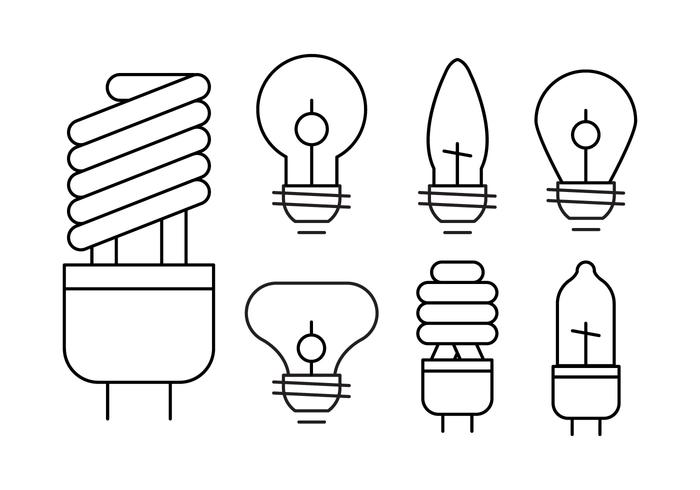 Linear Light Bulb Set vector