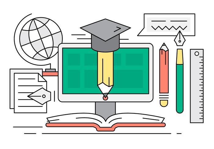 Free Linear Online Education Illustration vector