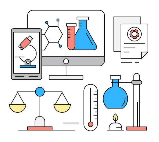 Iconos gratis de química lineal vector