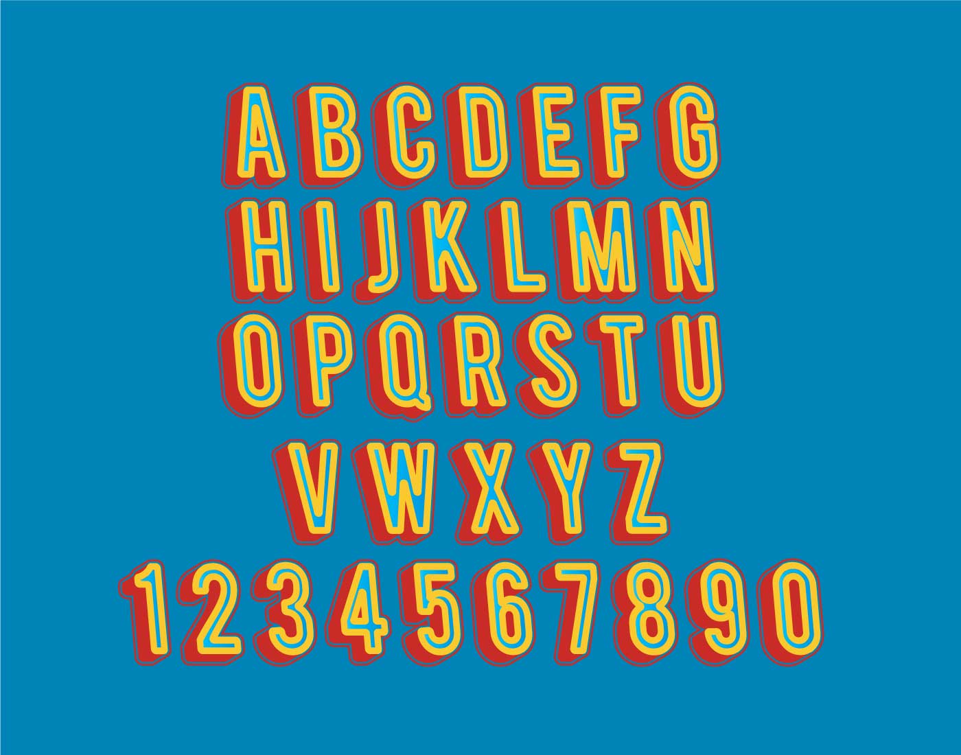 Download 3d font vector set 165971 Vector Art at Vecteezy