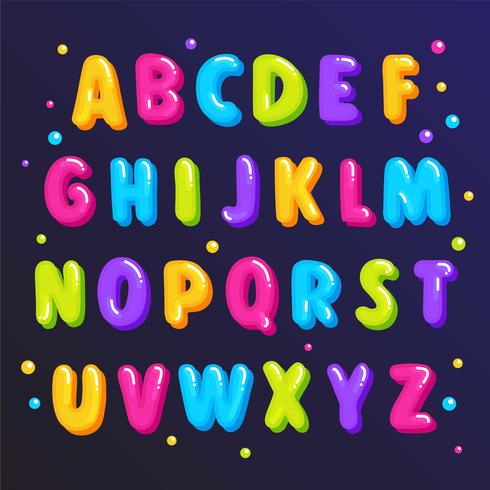 Cute Colorful Font vector