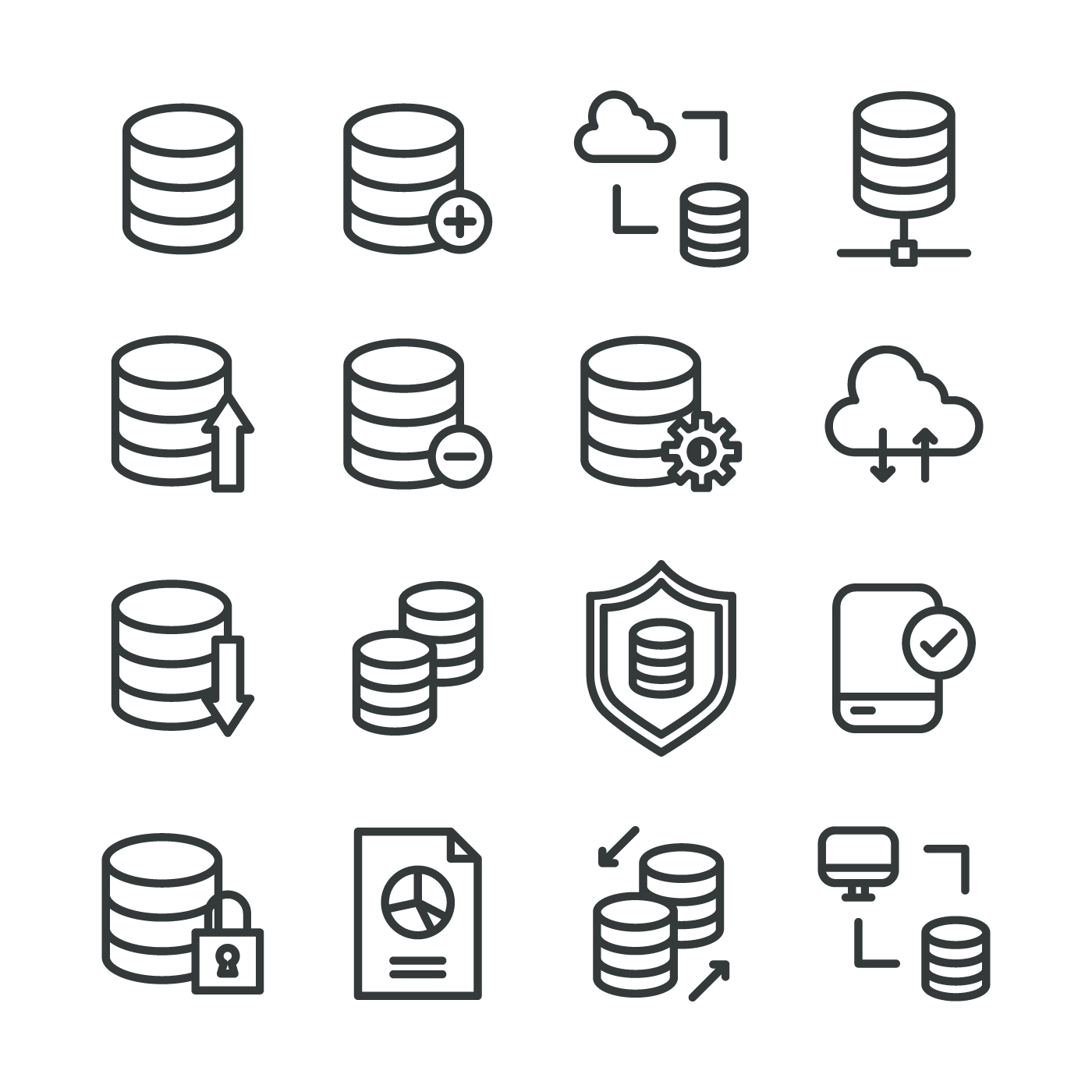 Download Outlined Icons About Data Base 166059 - Download Free ...