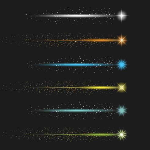 Colorful Stardust With Tail Vector Collection