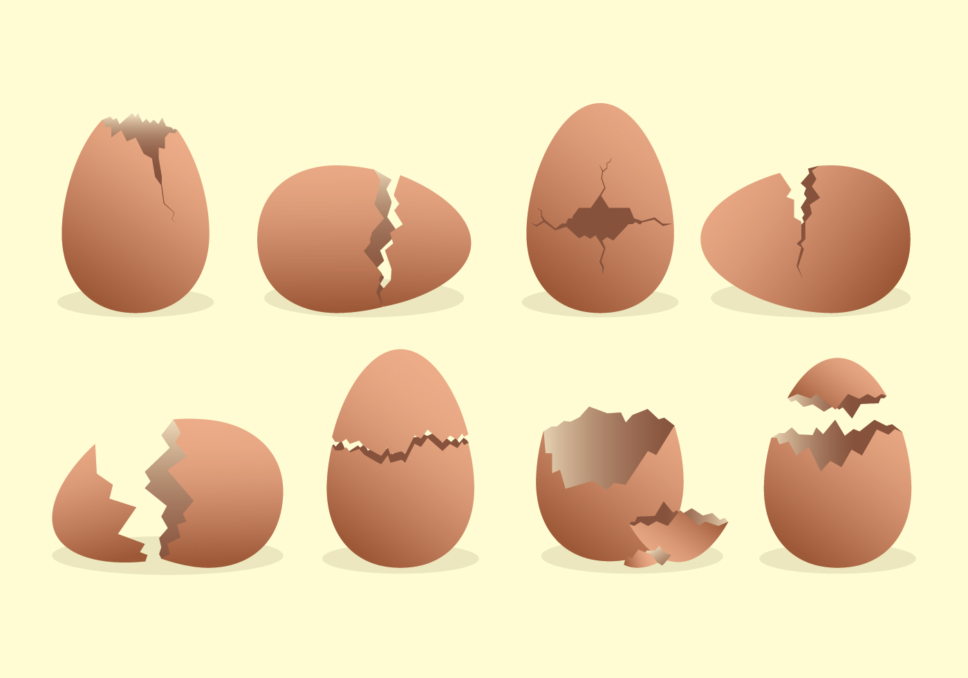 Broken Egg Icons Set 166071 Vector Art At Vecteezy