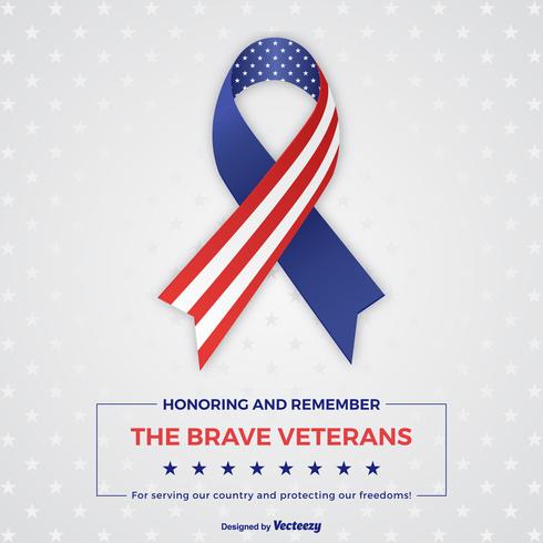 Veterans Day Stripes And Stars Ribbon vector