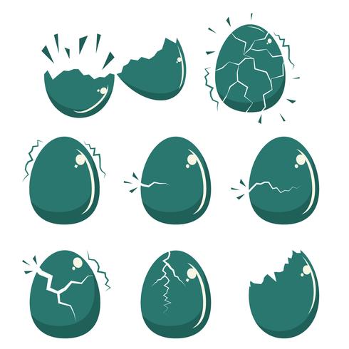 Broken egg icon flat vector