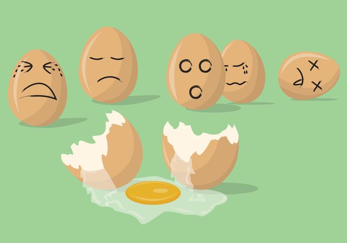 Sad Broken Eggs Vectors 