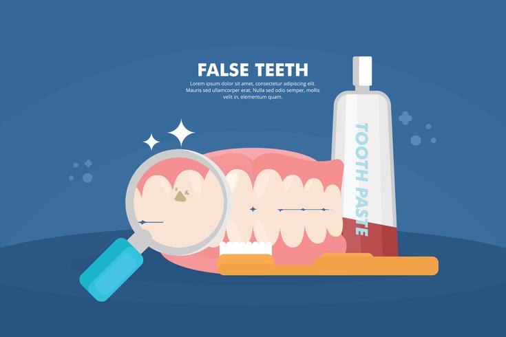 Ilustración de dientes falsos vector