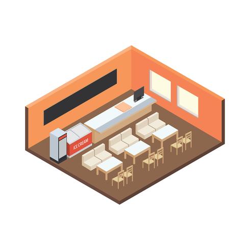 Canteen Isometric Angle Free Vector