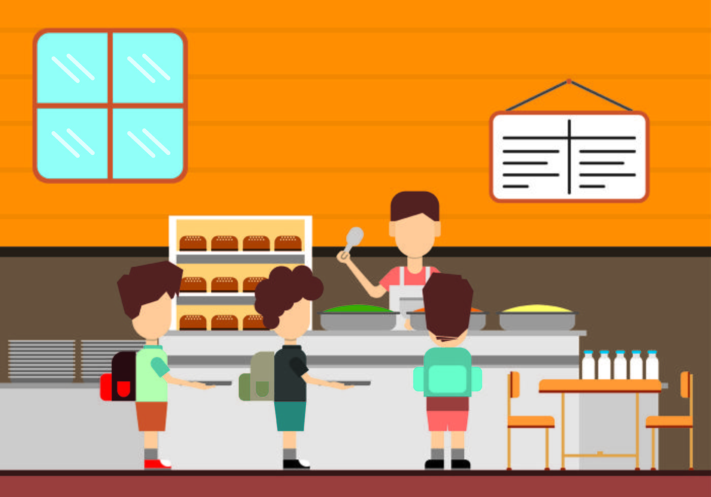 Illustration Of Canteen Concept 166301 Vector Art at Vecteezy