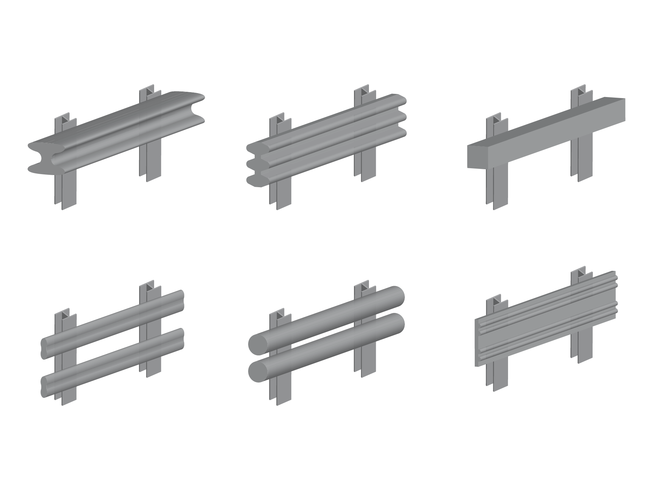 3D Isometric Guardrail Vector