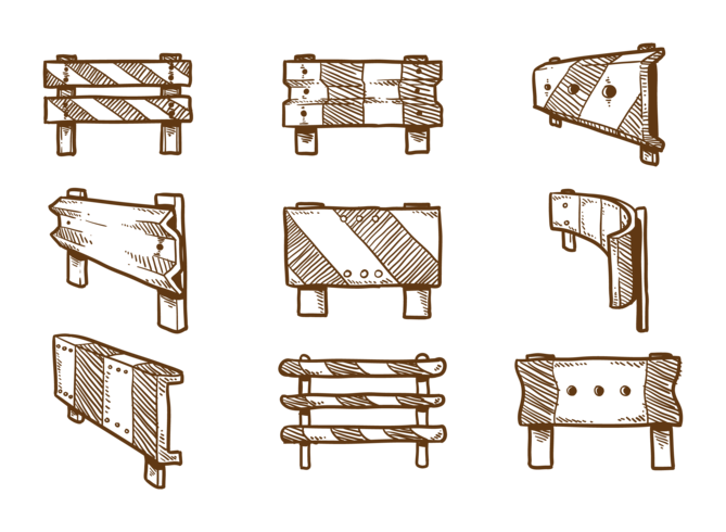 Hand Drawn Guardrail Vectors