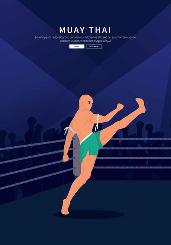 Gratis Muay Thai en Arena Ilustración vector