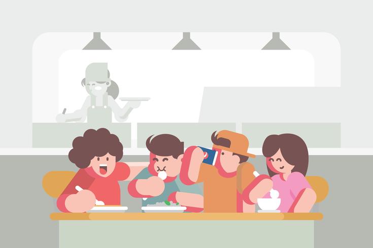 Canteen Illustration vector