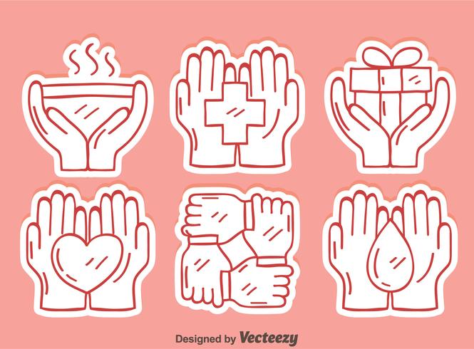 Sketch Healing Hands Element Vector