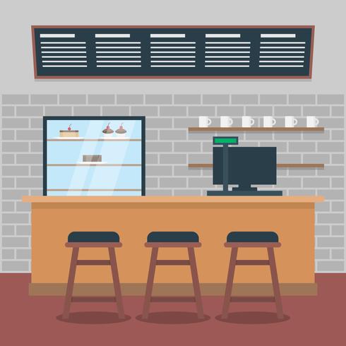 Modern Cafe Interior Illustration vector