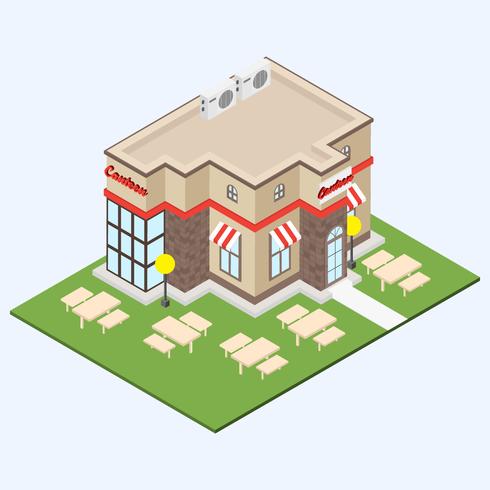 Free Isometric Canteen Vector Illustration