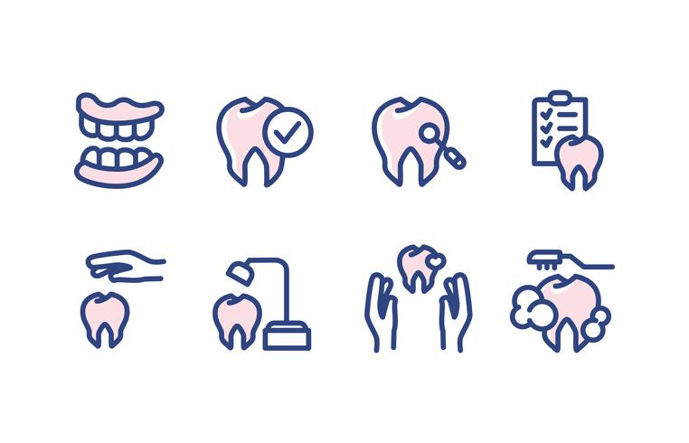 Paquete de iconos de dentista vector