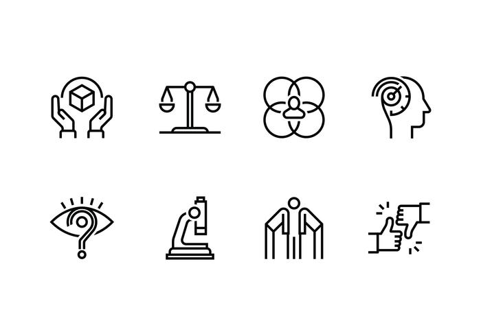 Personality and character set linear icon vector