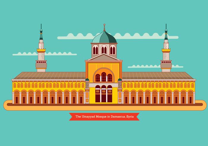 The Ummayad Mosque in Damascus, Syria  vector