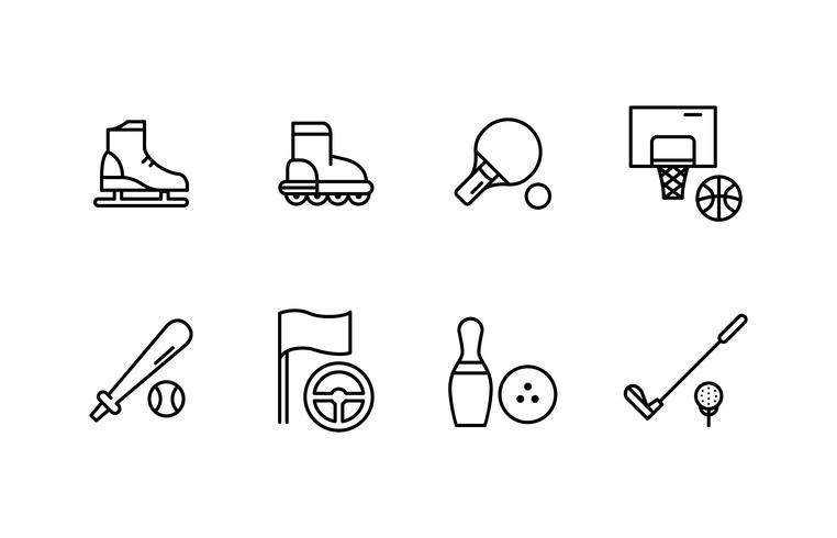 Sport Equipment Line Icon Pack vector