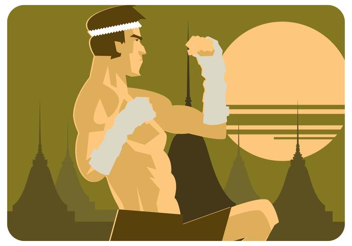 Vector de ilustración de Muay Thai