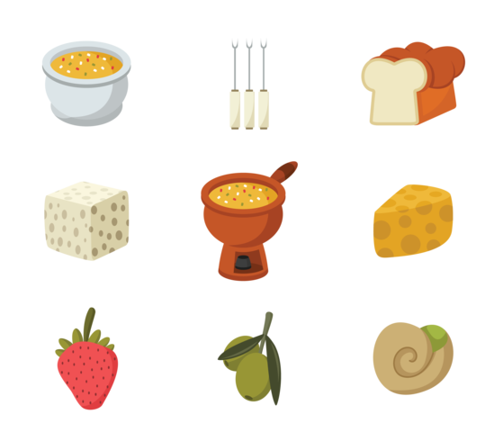 vector de iconos de fondue