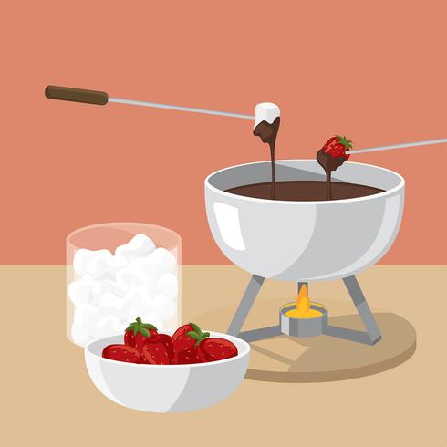 Strawberry Fondue Free Vector