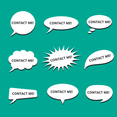 Speech Bubble Contact Me Vector