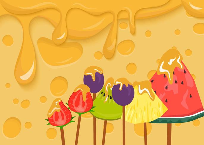 Cheese Fondue With Fruit vector