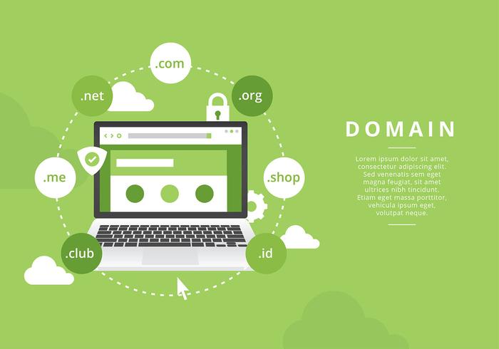 Website Domain Illustration  Free Vector