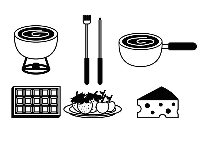 Fondue vector set