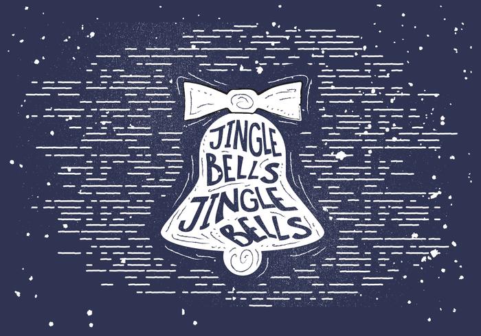 Free Vintage Christmas Bell Silhouette Vector Background