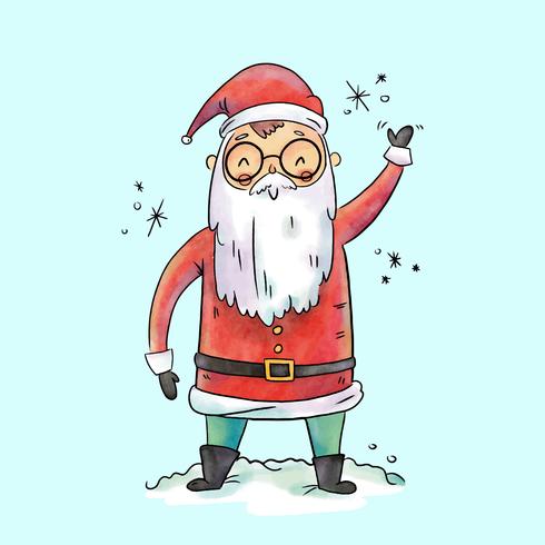 Cute Santa Character Smiling And Saying Hi - Download Free ...