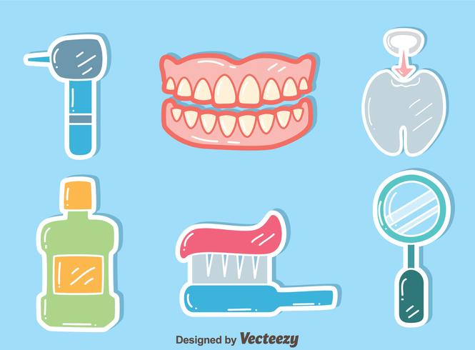 Cuidado dental en Vector azul