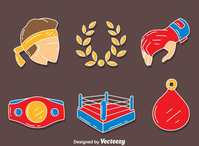 vector de elementos de muay thai