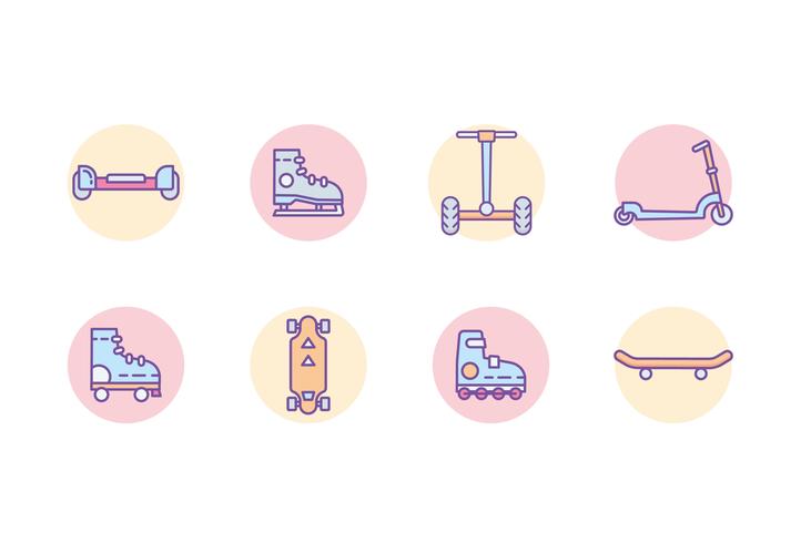 Skating Sport Icons vector