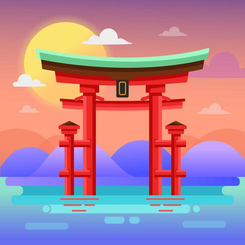 Itsukushima Shrine vector