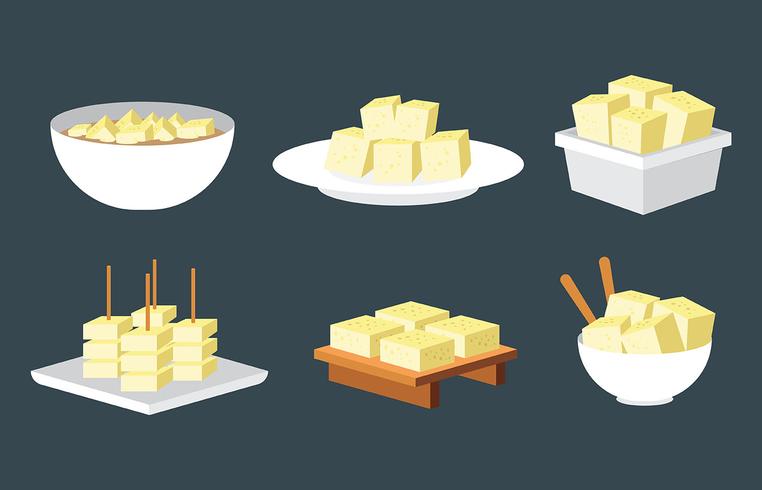 iconos de vector de tofu