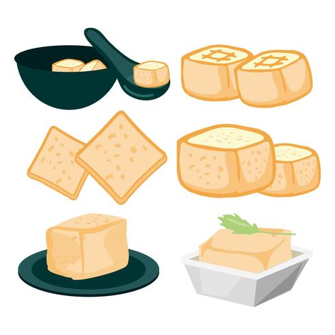 Vector de iconos de soja Tofu gratis