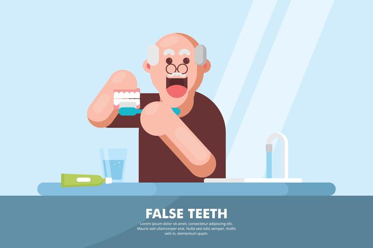 Ilustración de dientes falsos vector