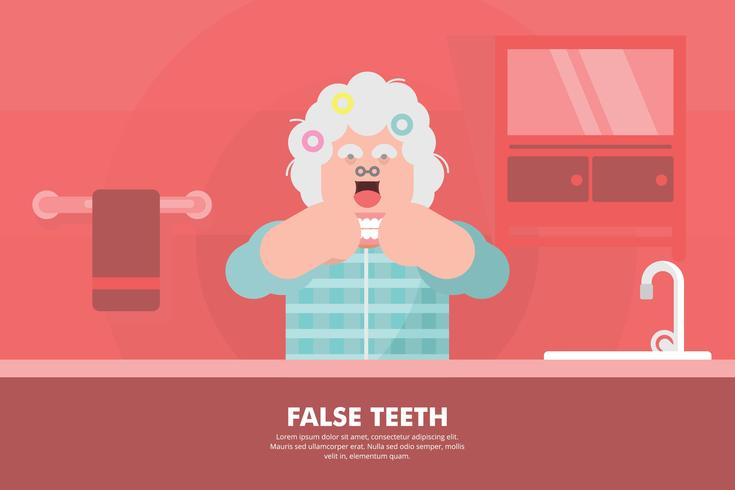 Ilustración de dientes falsos vector