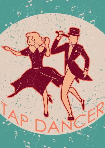 Couple Tap Dancing Vector