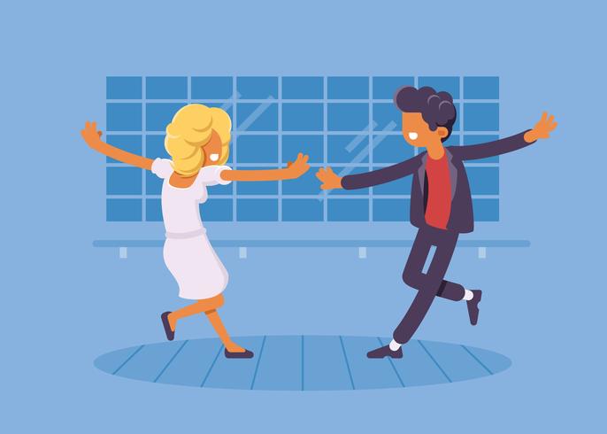 Couple Doing Tap Dance Illustration vector