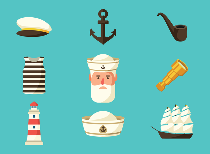 vector de iconos de marinero