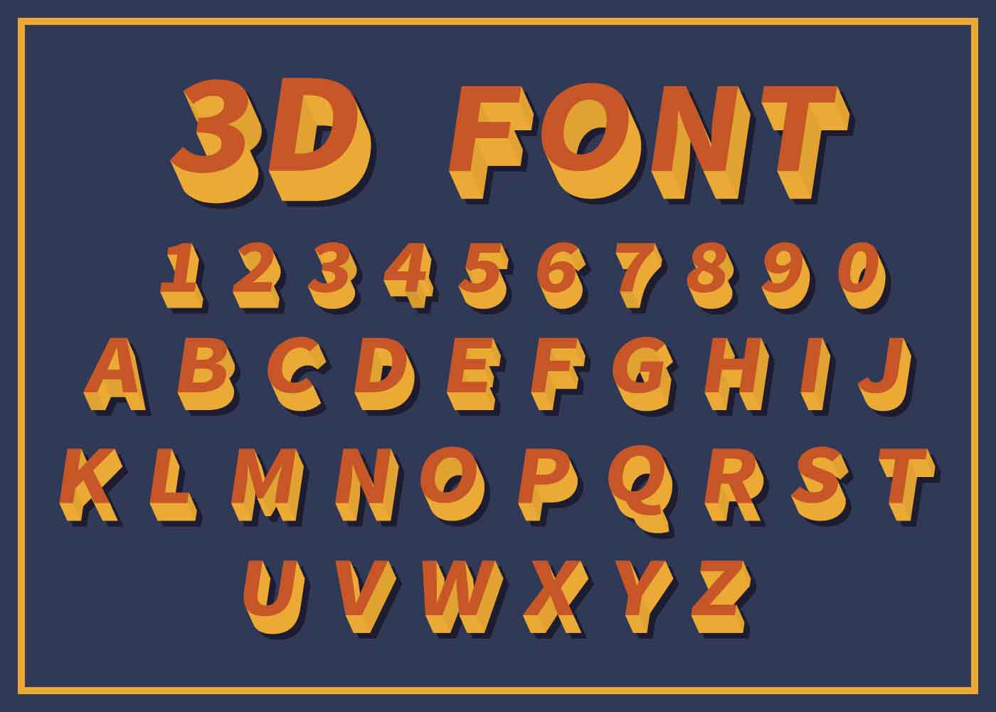 Free 3d Font Set 166811 Vector Art At Vecteezy