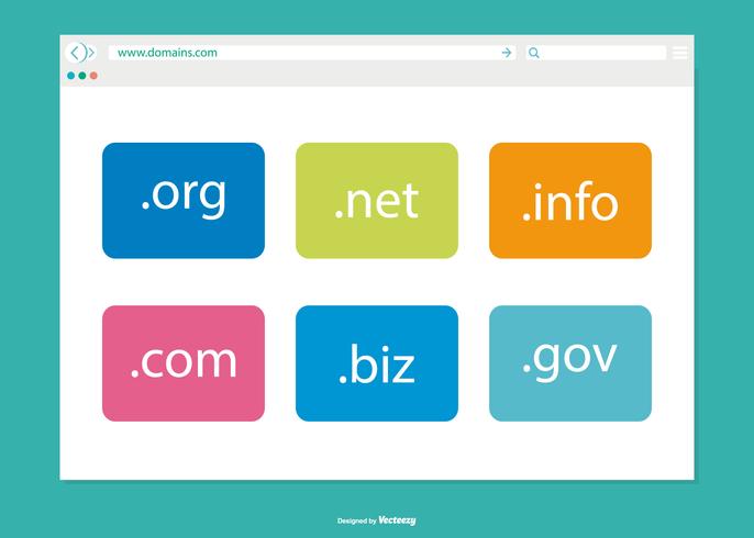 Browser Window with Domains Illustration vector