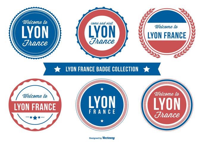 Lyon France Badge Collection vector